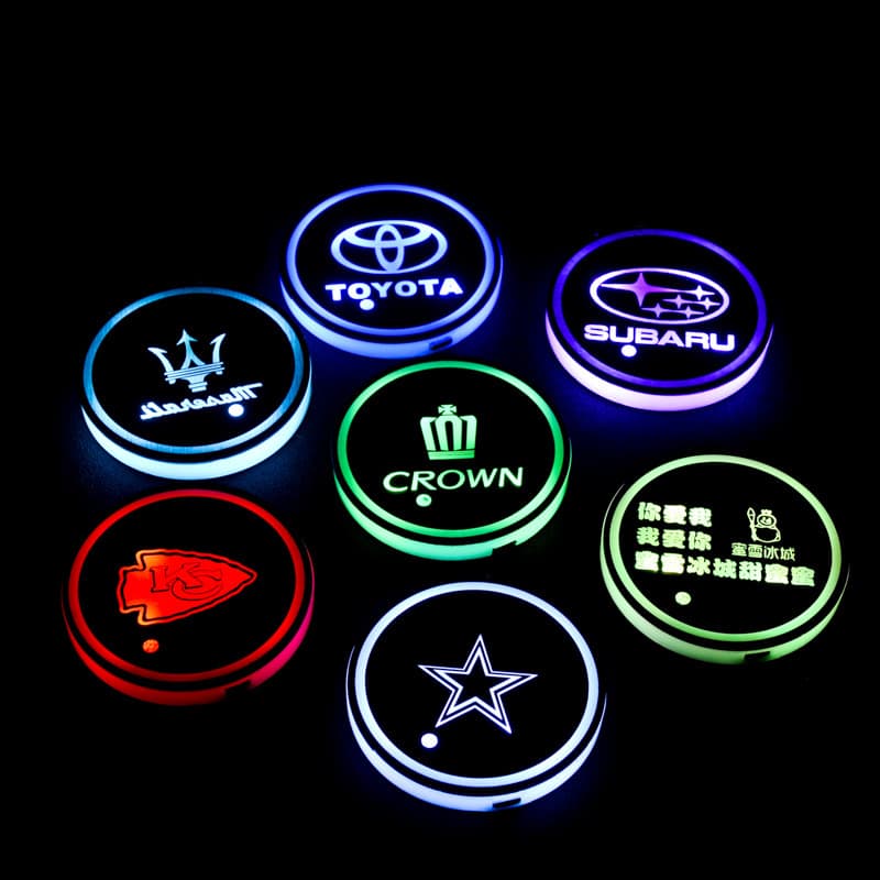 Car Glowing Cup Mat Ambient Light Non-Slip Pad Interior Decoration Accessories