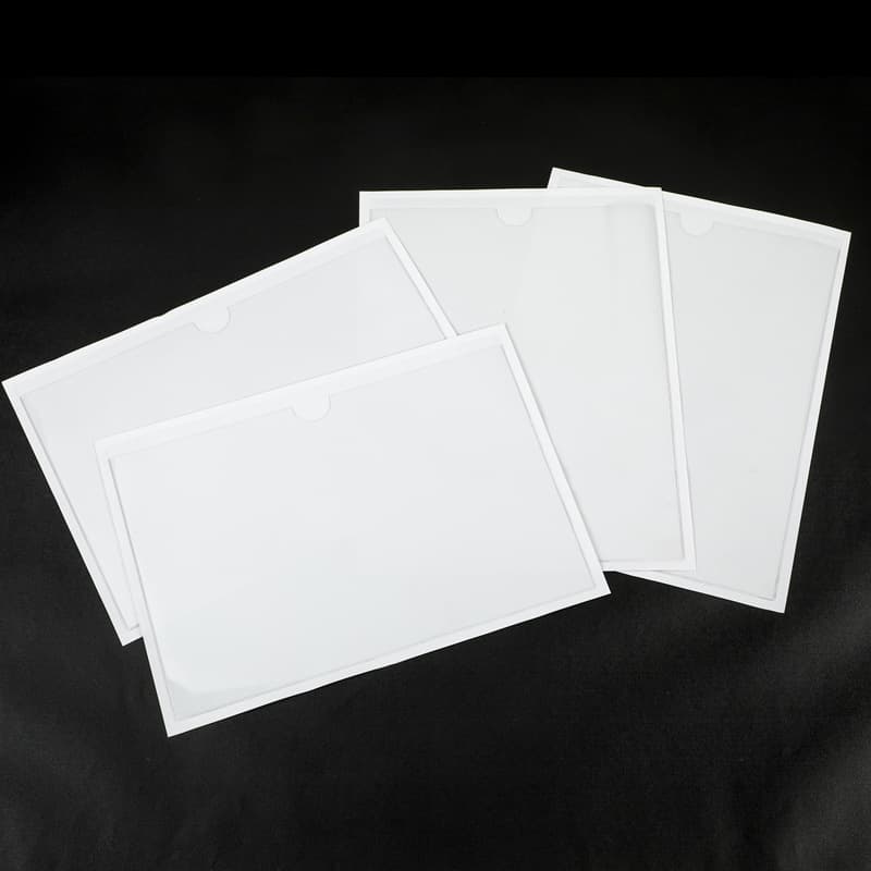 PVC Transparent Plastic Card Sleeves Warehouse Material Identification Tags Product Price Tag Cards Storage Box Self-adhesive Backing Insert Card Bags