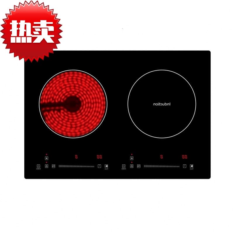 Factory 4 Burners Combination Cooktops With Two Induction Cookto