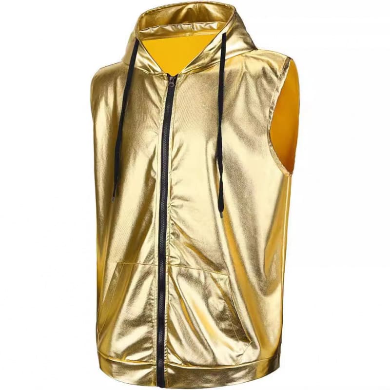 Cross-Border Trade Men's Performance Vest Jacket Shiny Sportswear Casual Men's Clothing Wholesale