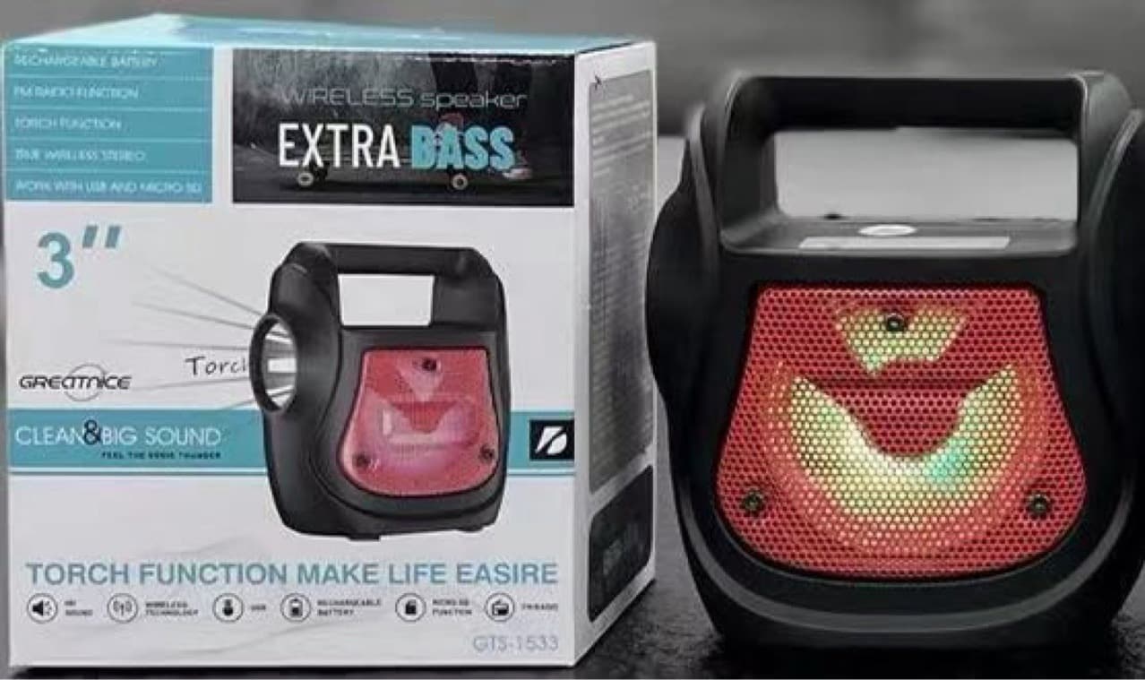 Factory Direct Bluetooth Speaker GTS-1533 Portable Bluetooth Speaker 3-Inch with Microphone and LED Lights