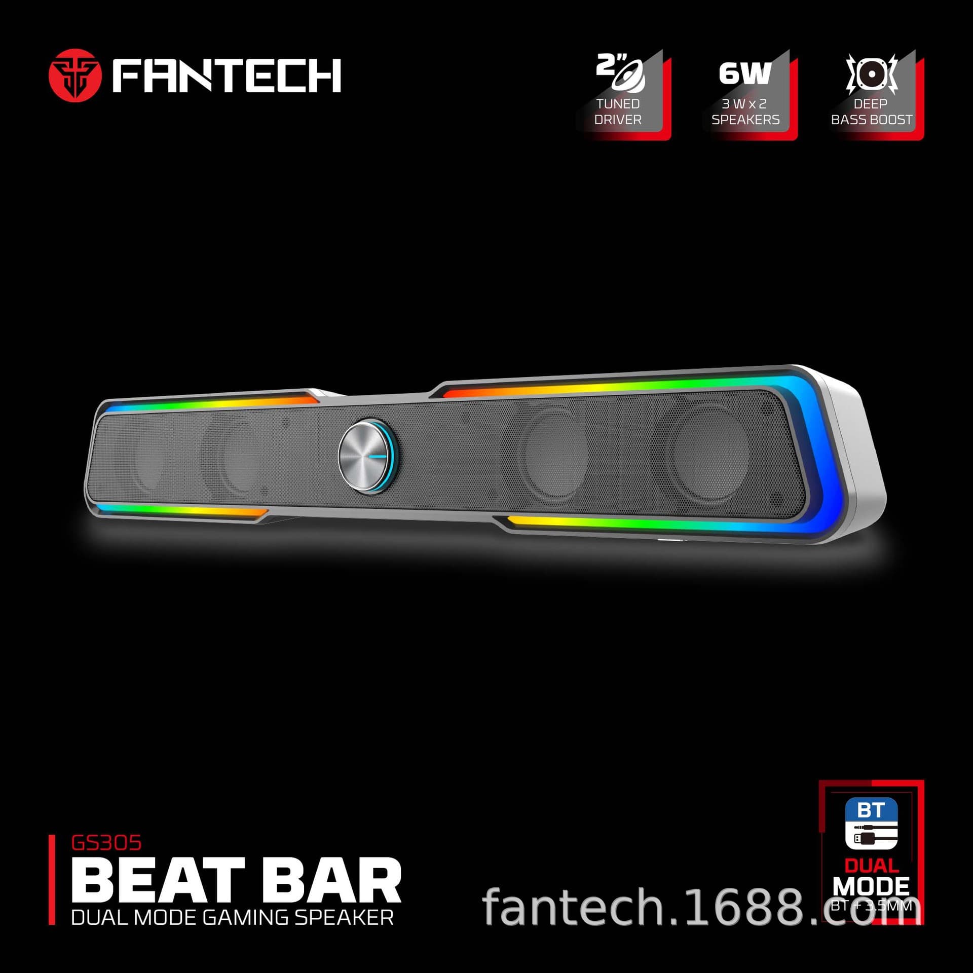 FANTECH BEAT BAR Dual Mode Gaming Speaker 3W RMS×2 DeepBass