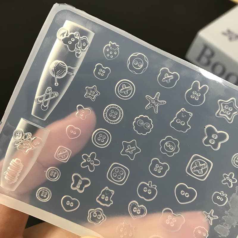 Three-dimensional cartoon button nail art silicone mold homemade nail decoration nail art special oxidation-resistant hand-made mold