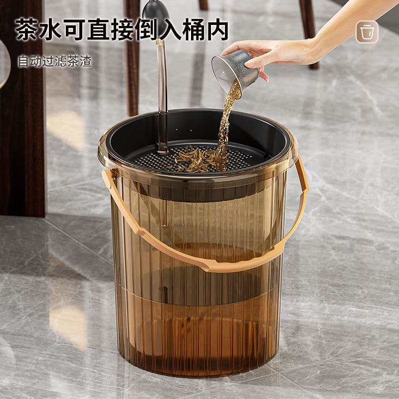 Tea bucket, tea residue bucket, tea tray, wastewater bucket, dry and wet separation, tea filter, trash can, Kung Fu tea set accessories