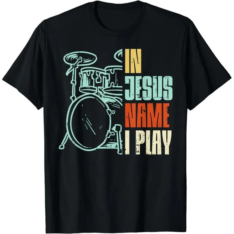 [Cross-border EU Size] I Play Drums God Drumming Music Christian