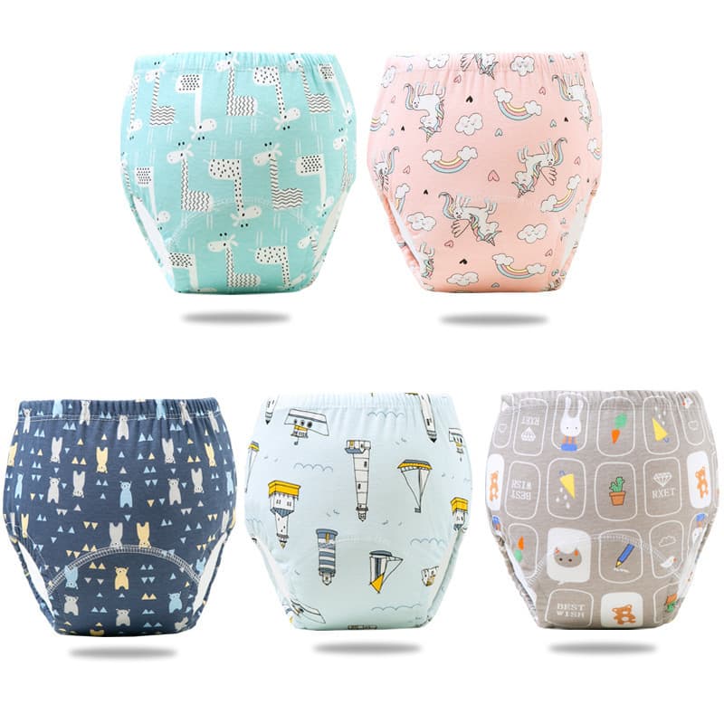 Cross-border Trade Baby Children Training Pants Waterproof Diaper Pants Infant Cartoon Breathable Potty Training Pure Cotton Learning Pants