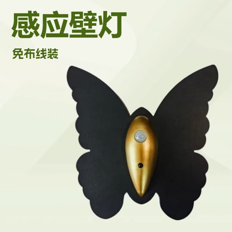 USB Rechargeable Butterfly Light, Induction Wall Light for Indoor Room Bedroom Bathroom, No Wiring Required, Magnetic Induction Light