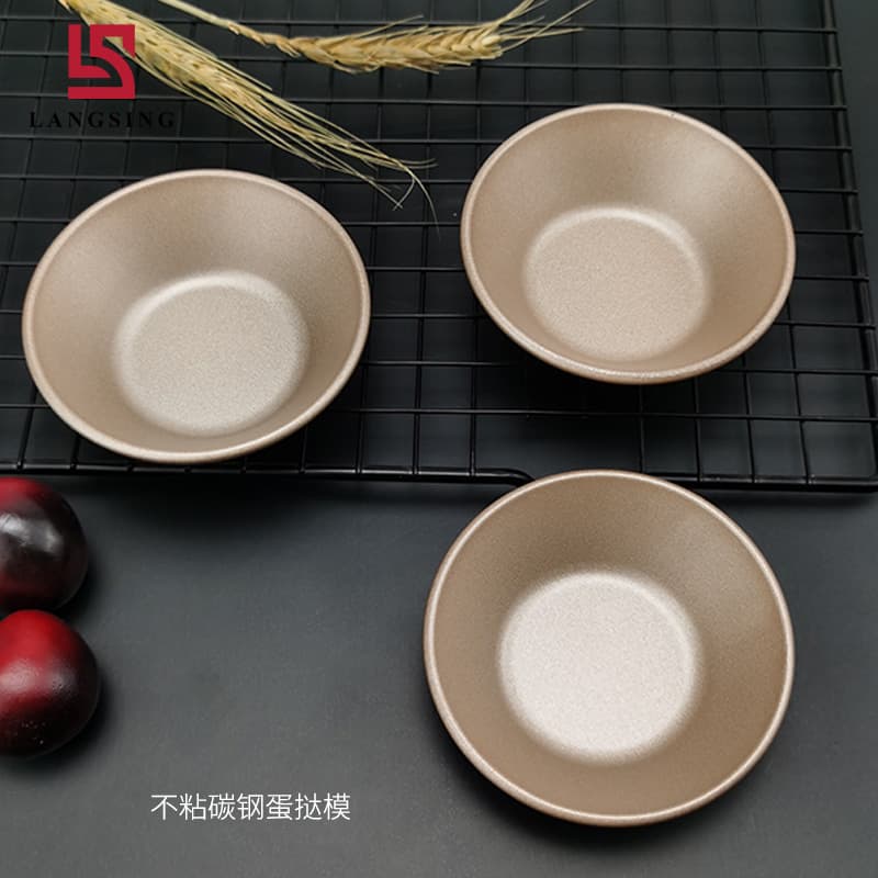 Factory Stock Non-Stick Tart Mold Single Carbon Steel Tart Pan Gold Round Pudding Mold Baking Mold
