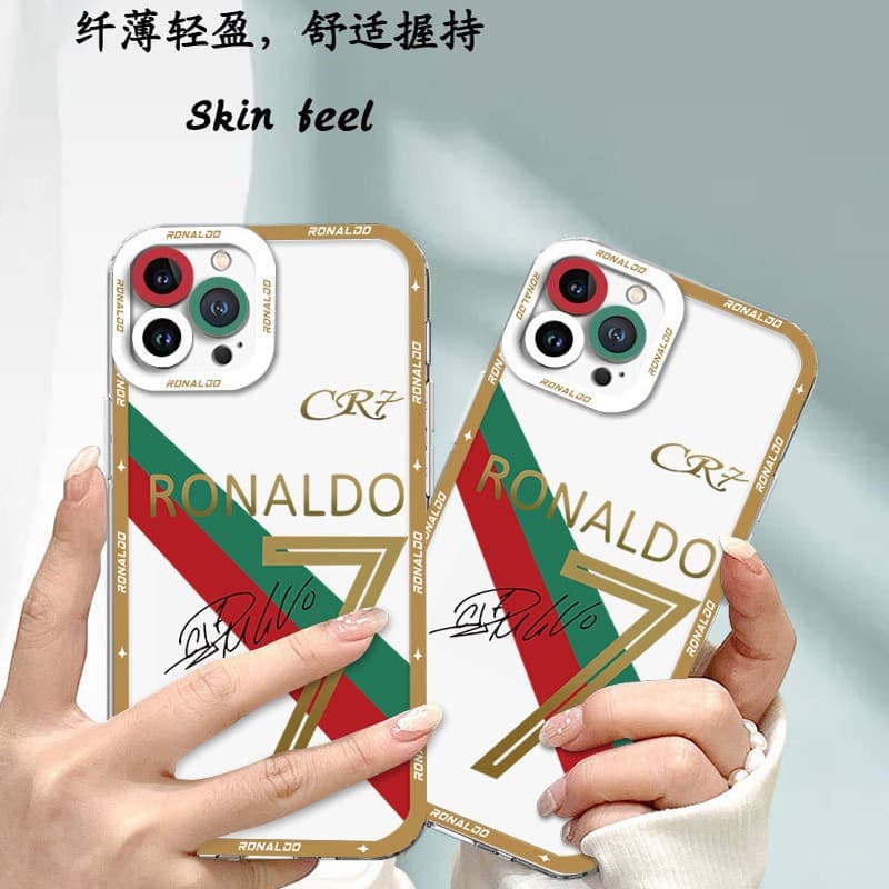 World Cup Phone Case for iPhone 17, Football Cristiano Ronaldo Portugal Team Transparent Protective Cover for Apple 16
