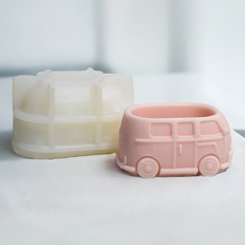 Bus flower pot silicone mold succulent gypsum glue cement flower pot mold car flower pot candle mold