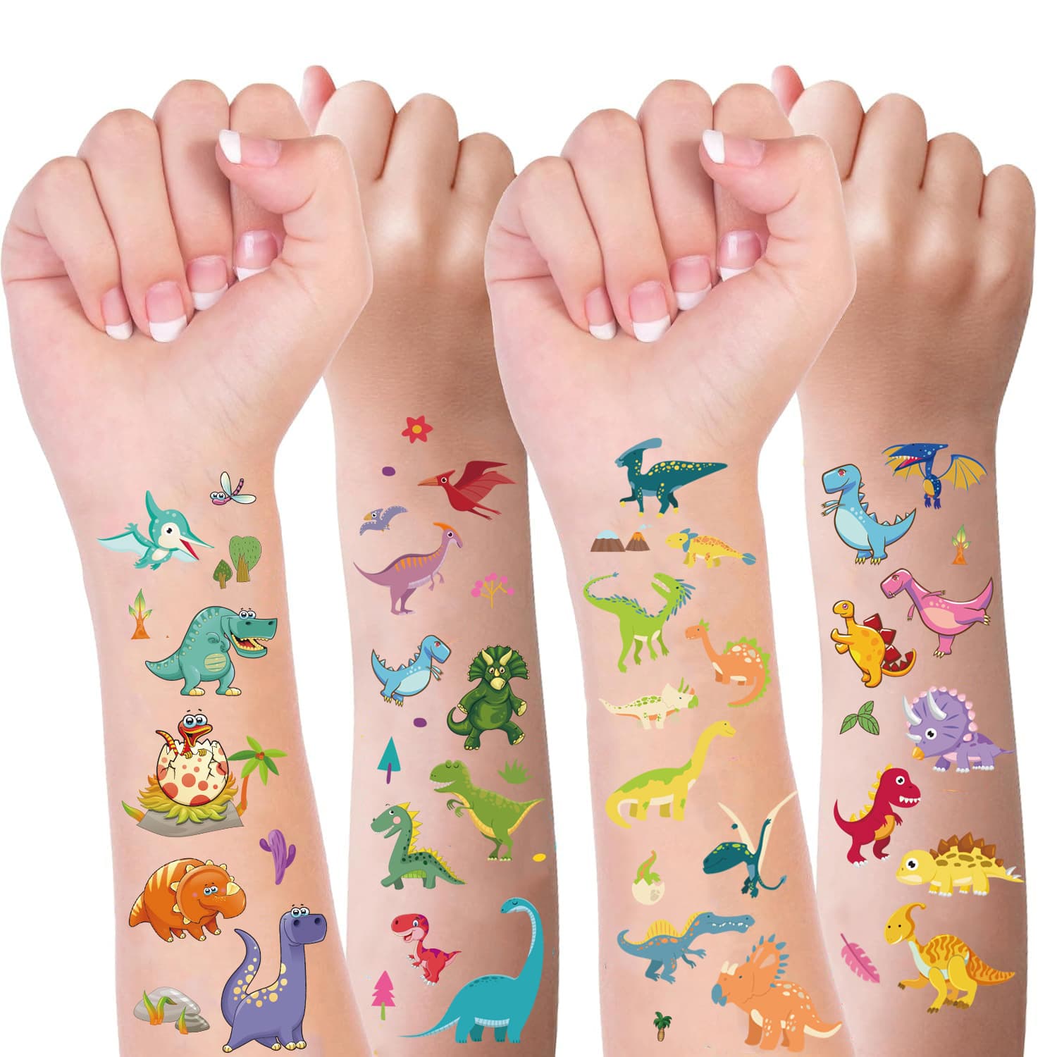 Children's Cartoon Tattoo Stickers Dinosaur World Boys and Girls Waterproof Luminous Temporary Face Stickers Cross-Border Spot