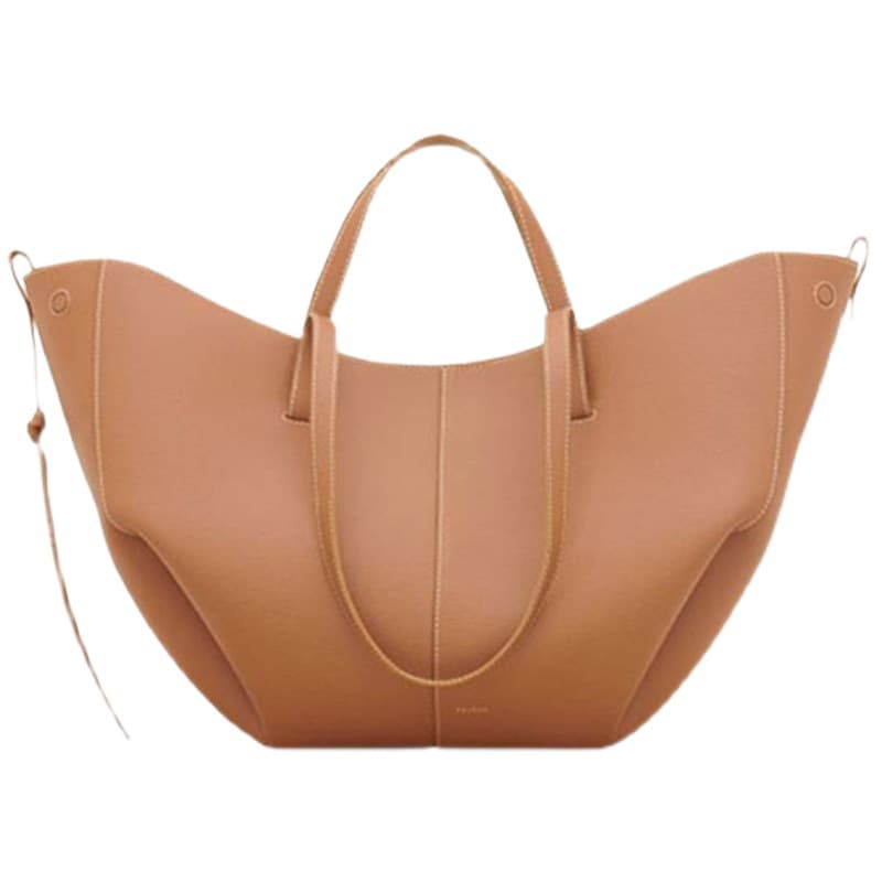 Celebrity-Approved French Polen Tote Bag, Italian-Imported Lychee-Grain Cowhide, Light Luxury Large-Capacity Commuter Bag
