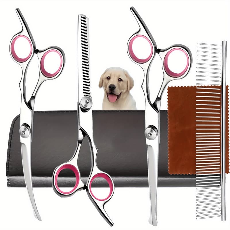 2026 New Cross-border Drop Shipping 6-in-1 Professional Pet Scissors and Blade Set