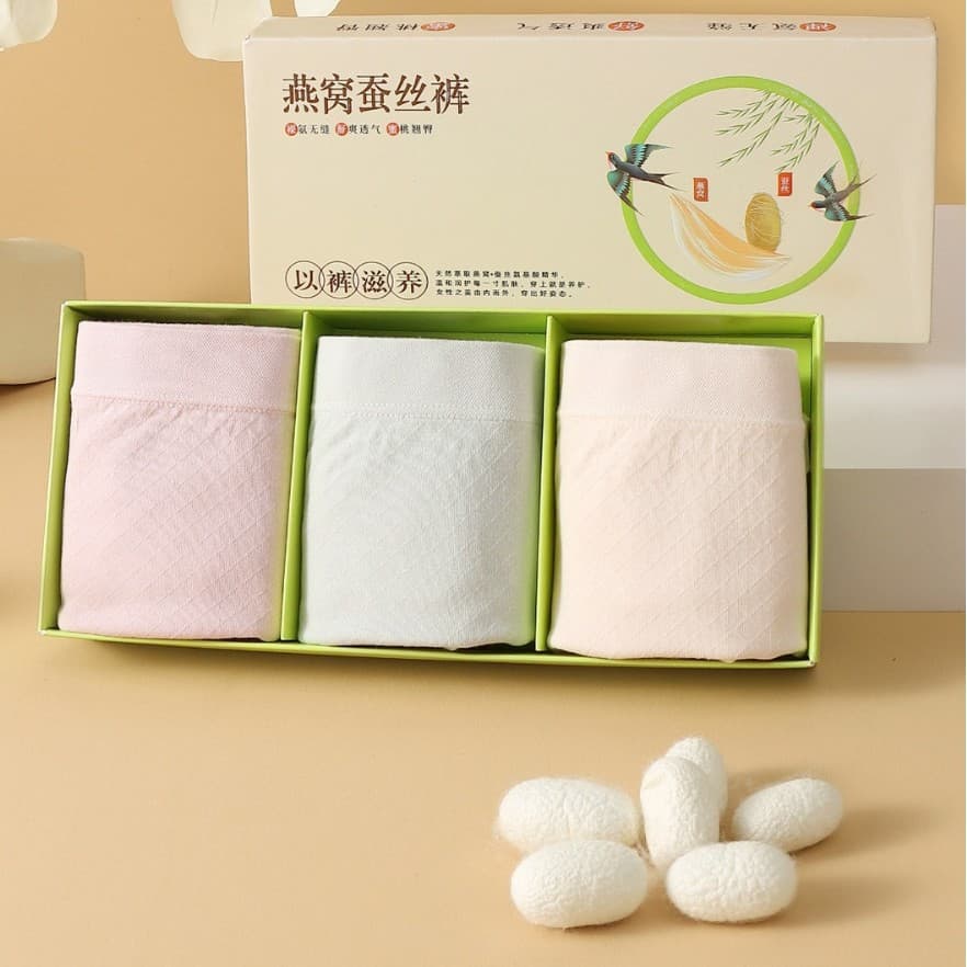[3-Piece Boxed] Plus Size Modal Bird's Nest Silk Women's Panties Seamless Antibacterial Gusset