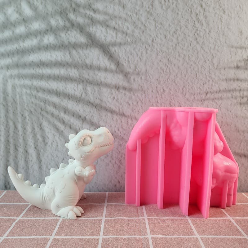 Hugging Dinosaur Silicone Mold DIY Plaster Cement Desktop Ornament Silicone Mold A9312