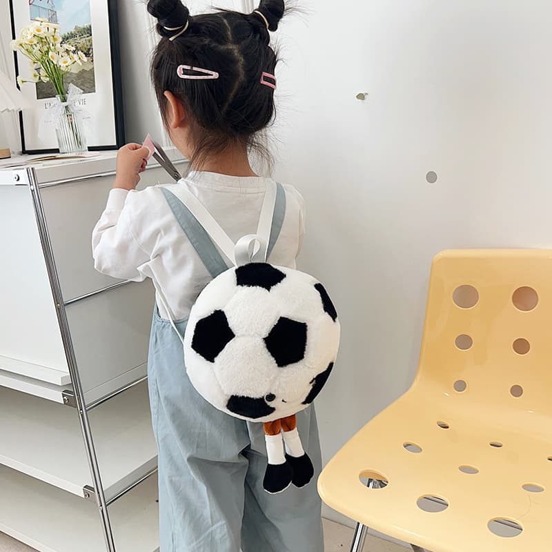 Fall Winter Kids Backpack Soccer Plush Doll Toy Bag Elementary School Kindergarten Boys Girls Backpack