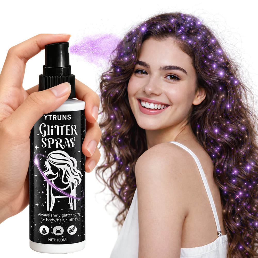 YTRUNS Glitter Spray for Face, Body, and Hair Highlighting - Starry Shimmer Party Highlighter Focus Flash Spray