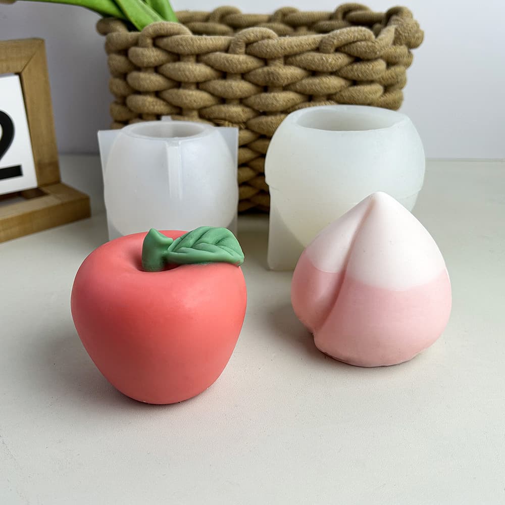 Trending Peach-Shaped Silicone Mold for Birthday Peach Cake, Christmas Apple Mousse Cake, Aromatherapy Candle, and Handmade Soap