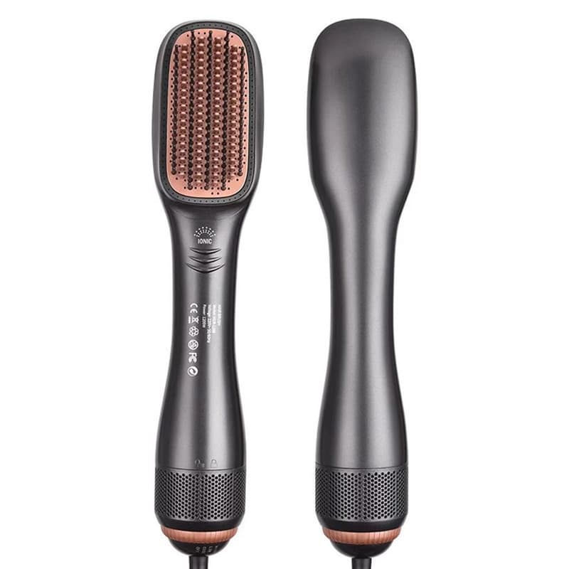 Cross-border 3-in-1 Multi-Function Hot Air Brush Hair Styling Dryer High Power Straightener Fast Curling Iron