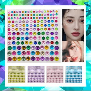 Wholesale 3.4.5.6mm Cross-border Eye Rhinestone Stickers, Gem Stickers, Sparkle Eye Stickers, Crystal Rhinestone Stickers