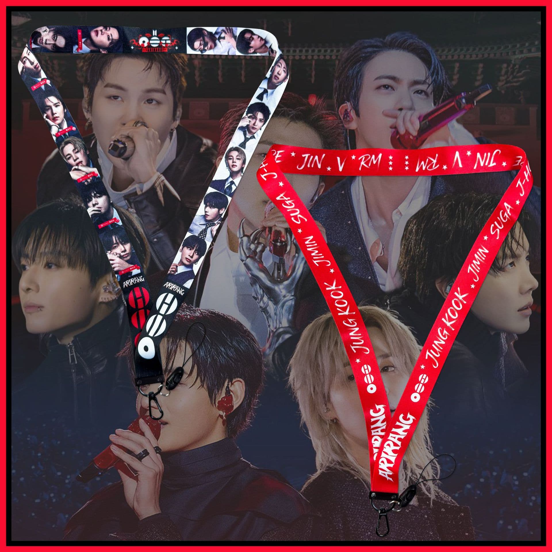 BS BTS lanyard kpop comeback album ARIRANG peripheral mobile phone lanyard practical