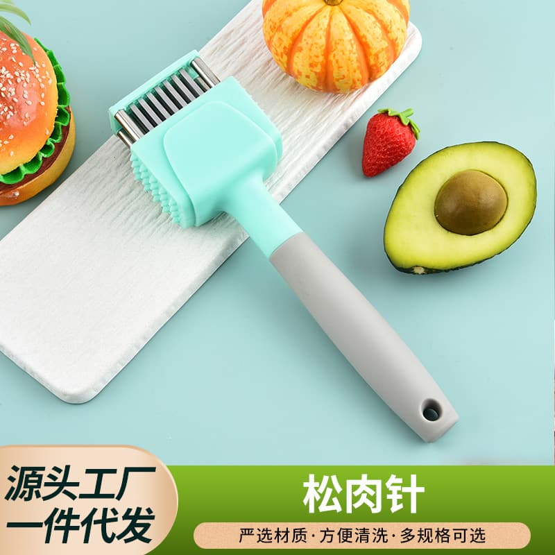 Stainless steel tenderizer needles, household kitchen steak tenderizer, puncture tendon breaker 2-in-1 tenderizing meat hammer, wholesale