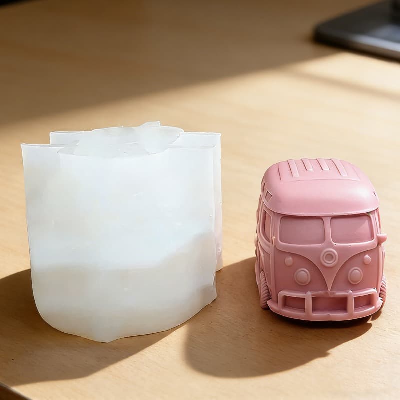 3D Bus Vehicle Silicone Mold DIY Vehicle Scented Candle Plaster Craft Cement Ornament Soap Mold
