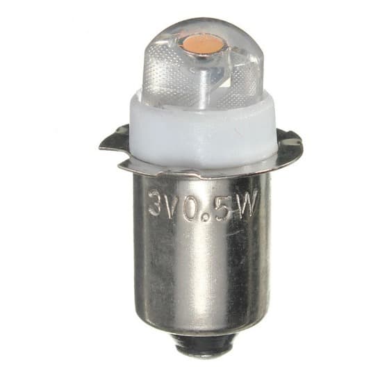 0.5W LED focused flashlight replacement bulb, work light 60-100 lumens, pure warm white