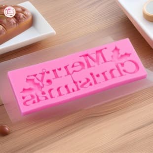 DIY Baking Mold, Merry Christmas Letter Fondant Silicone Mold, Chocolate Candle Cake Decoration Mold