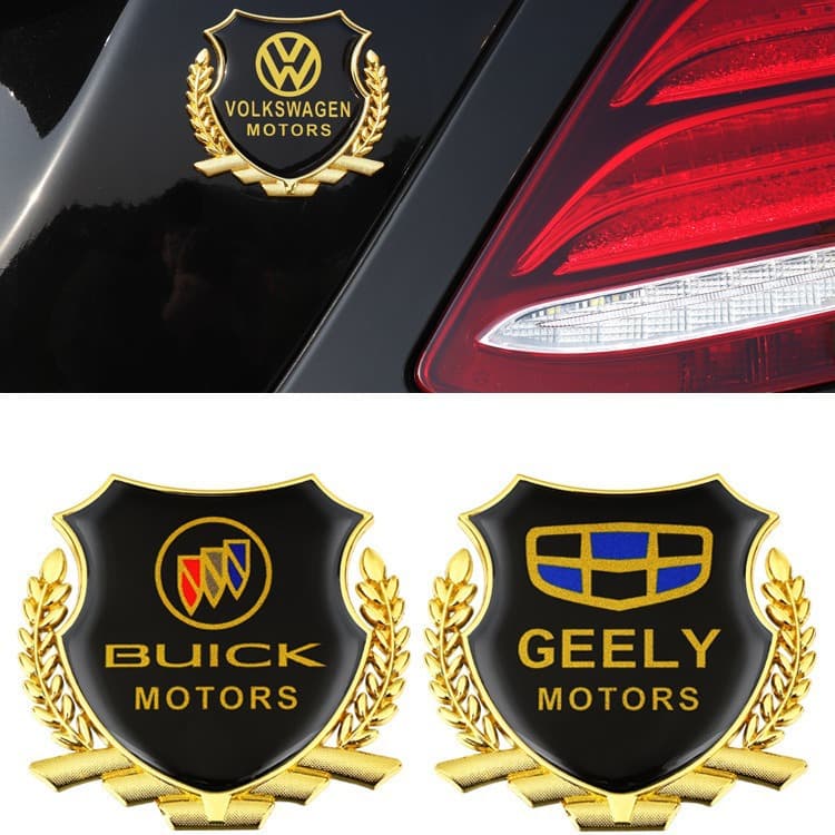 Car VIP Wheat Ear 3D Metal Emblem Side Decal Sticker for Triangle Window, Rear Logo, Body Decoration