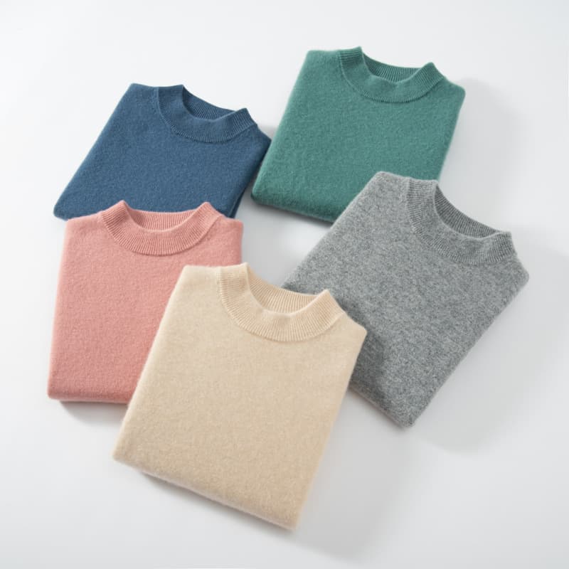 Children's Cashmere Sweater Half Turtleneck for Boys and Girls in Autumn and Winter Basic Simple Wool Bottoming Sweater Large Size Kids' Clothing