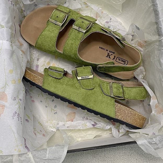 Birkenstock Sandals Women 2026 Summer New Style Thick Sole Casual Soft Bottom Cloud-like Roman Sandals Beach Sandals