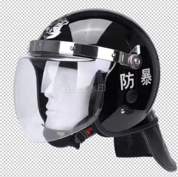 Factory direct stock of black duty helmets, riot control steel helmets, thickened with tempered glass face shields, explosion-proof.