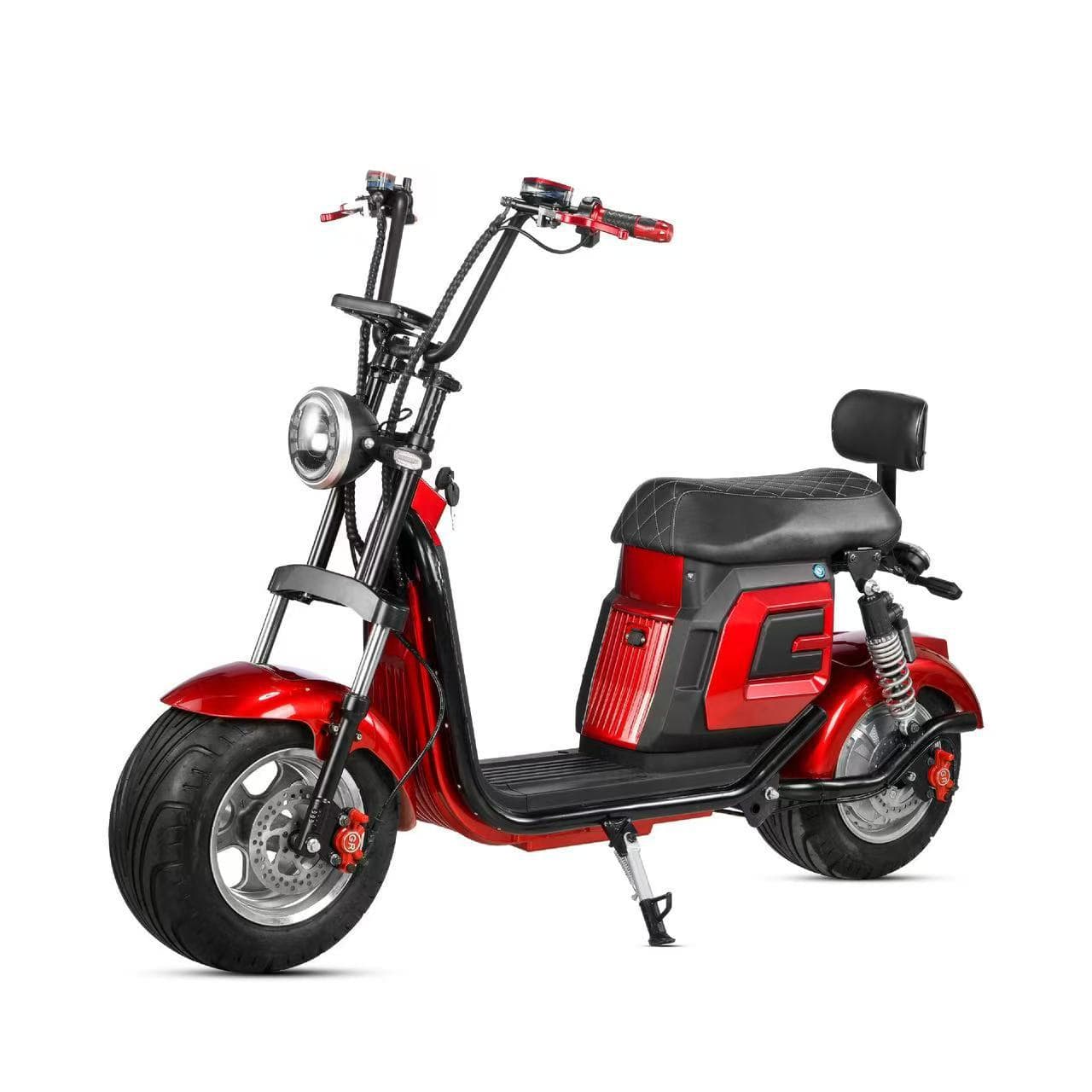 Brazil Hot Selling Cross-Border EEC Harley Electric Scooter Two-Wheel Adult Parent-Child Commuter Wide Tire Pedal Scooter Dual