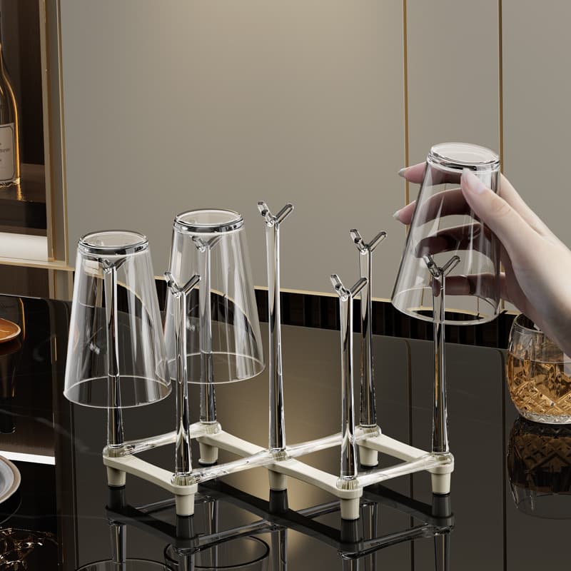 Creative cup holder for home use, draining cup rack, storage rack for water cups, coffee cups, tea cups.