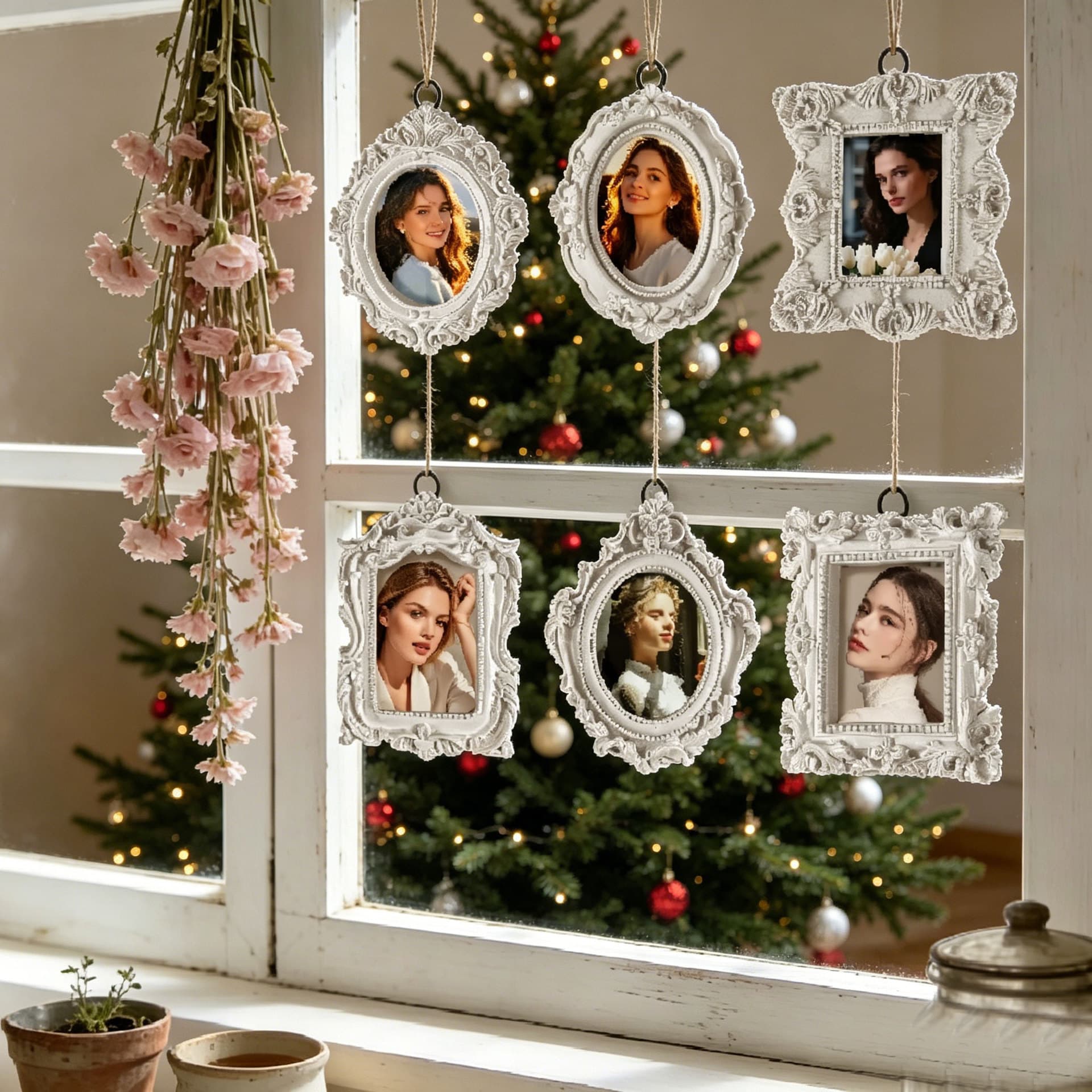 Ins-style ultra-mini photo frame hanging wall decoration, cross-border creative decorative pendant, can hold photos, Christmas tree