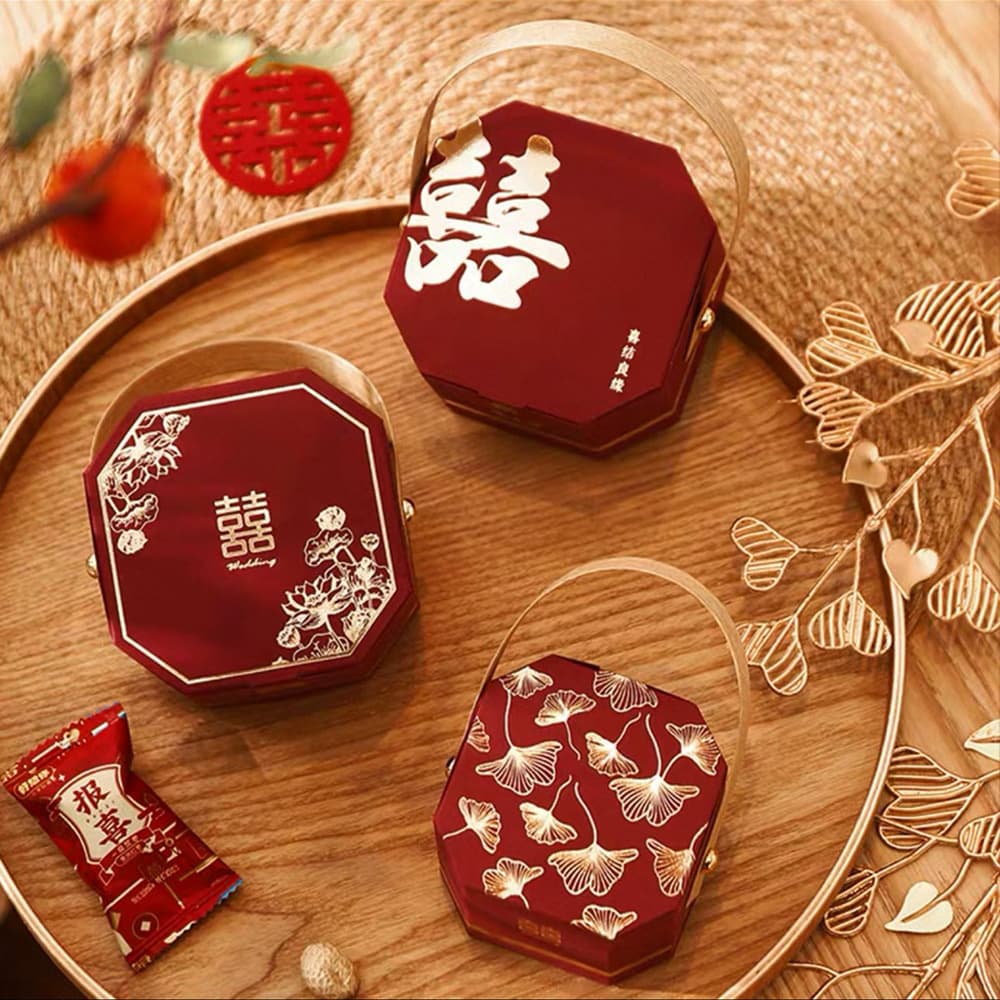 Wedding Candy Box Octagonal Wedding Candy Box Wedding Candy Gift Box High-End Candy Box Packaging Box Candy Bag Empty Box Paper