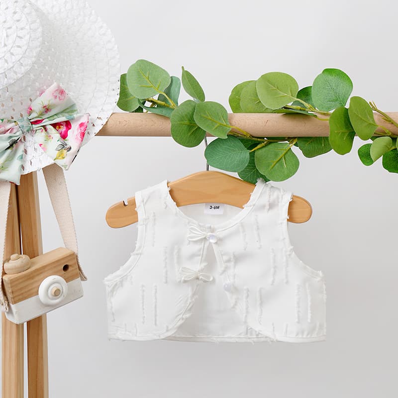 Baby Girl Vest, White Stylish Baby Clothes, New Children's Tank Top, Summer Outerwear, Drop Shipping