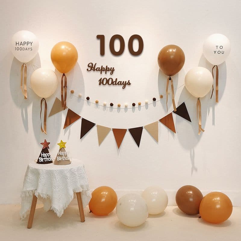 100-Day Photo Prop Baby Background Wall Decoration for Boys and Girls, 100-Day Celebration Scene Setup Balloon Decor