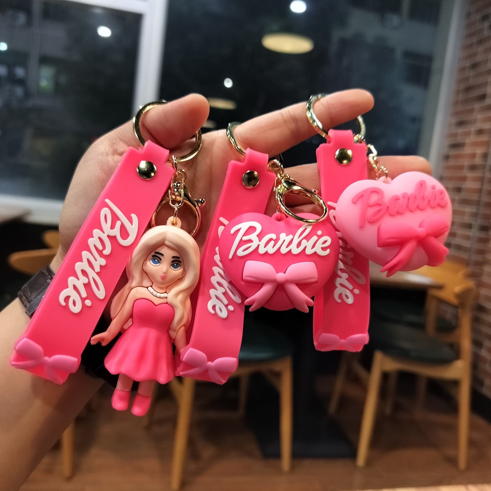 Cartoon Barbie Doll Keychain Pendant, Girly Bag Accessory, Car Key Decoration, Exquisite Gift Wholesale