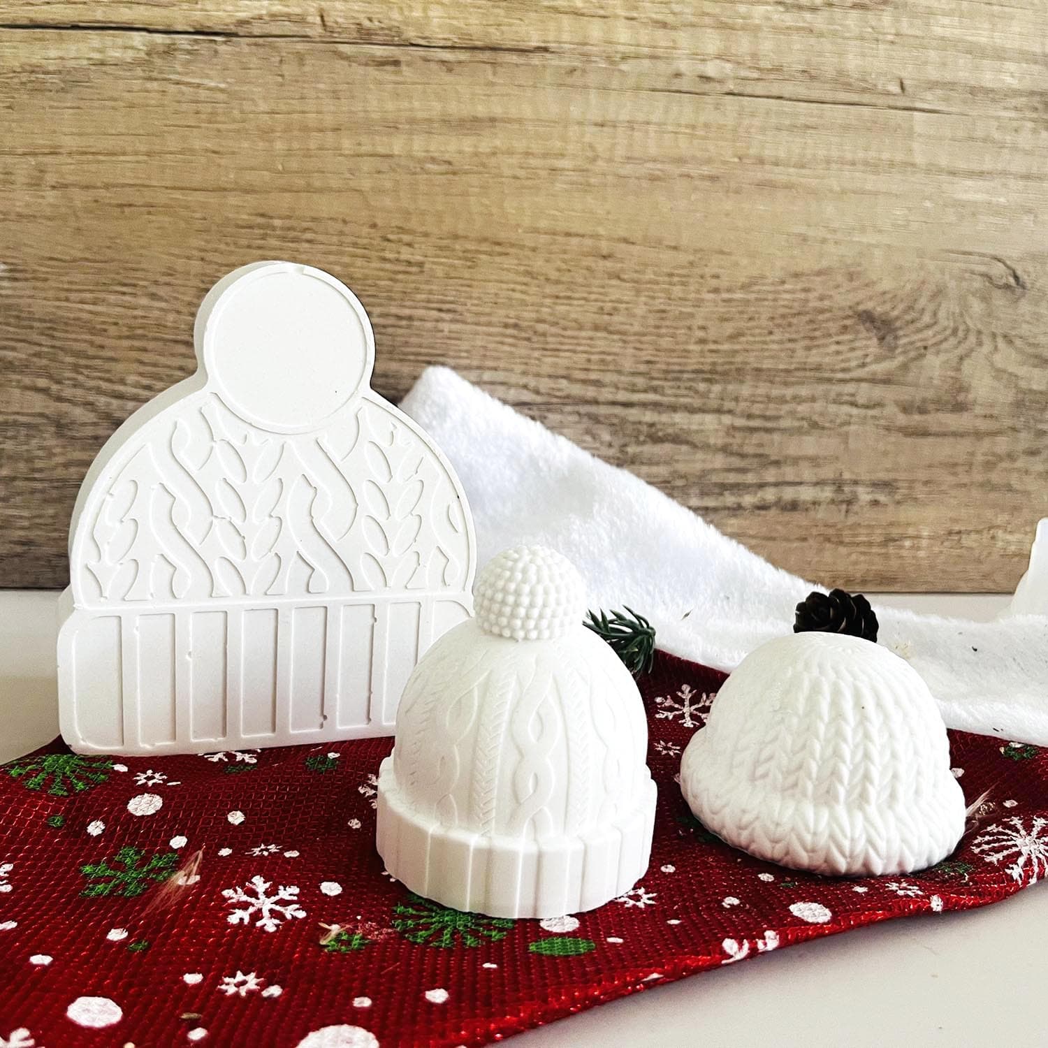 3D Knitted Hat Silicone Mold, Winter Hat Squishy Mold, Plaster Resin Mold, Car Aromatherapy Candle Mold