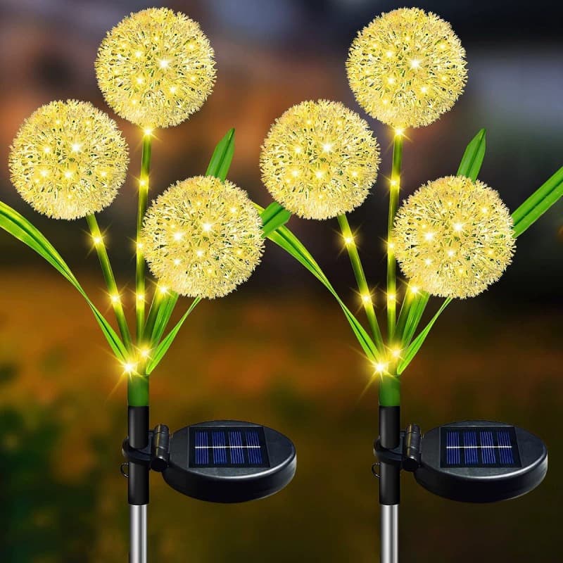 Solar Dandelion Light Outdoor Pine Cypress Garden Hot Air Balloon Ground Insert Decorative Sunflower Lawn Light