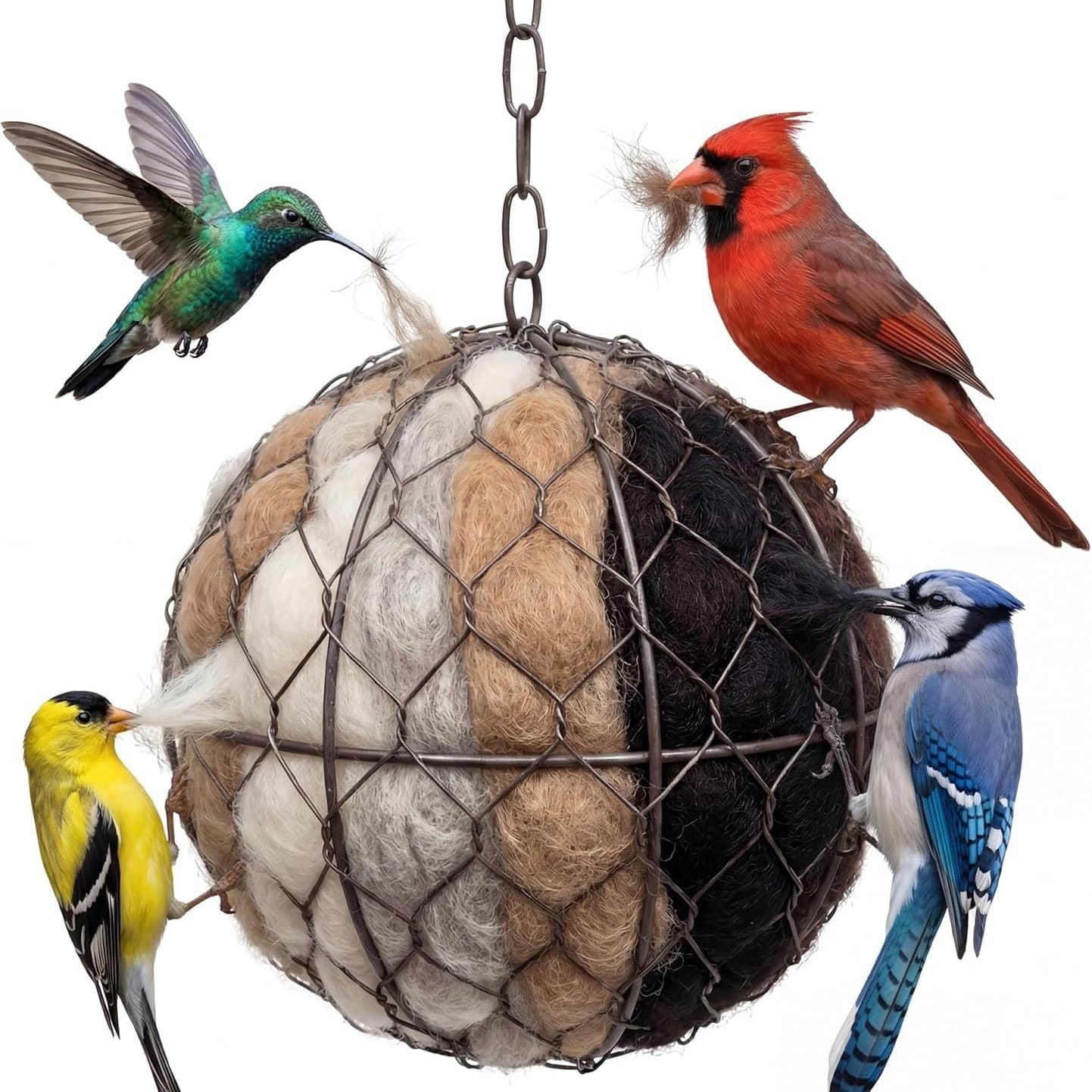 New Cross-Border Handmade Alpaca Fiber Bird Nest Heart-Shaped Spherical Bird Nest