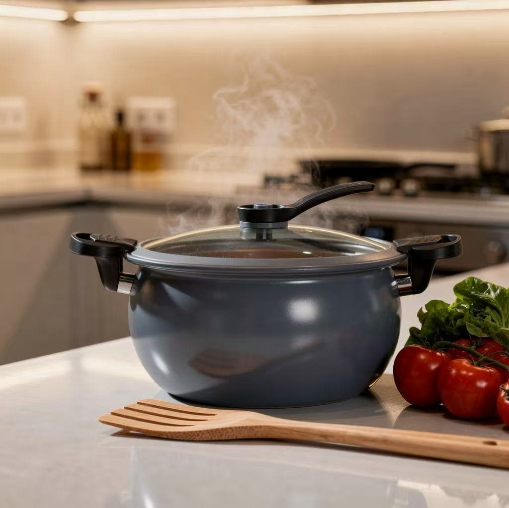 New Porridge Soup Micro-Pressure Pot Large Capacity Thickened Double-Ear Pressure Cooker Induction Cooker Universal Non-Stick Pot Wholesale