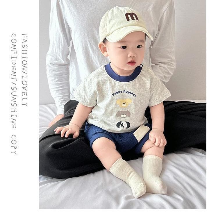 Infant small set summer style baby boy clothes summer clothes super cute boys short-sleeved Korean style two-piece set summer