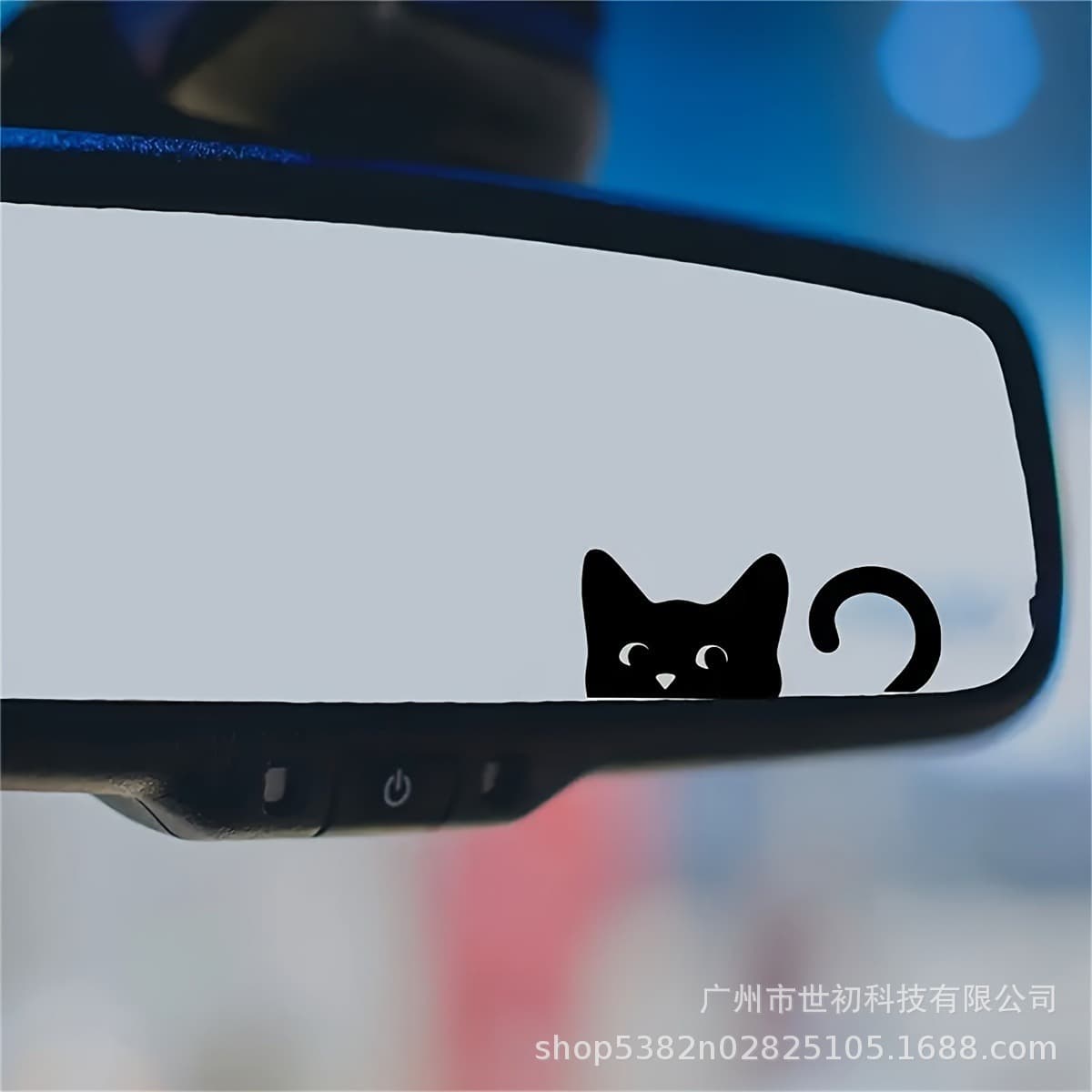 5pcs Cute Cat Vinyl Stickers, Self-Adhesive, for Car Rearview Mirrors, Makeup Mirrors, and Computers