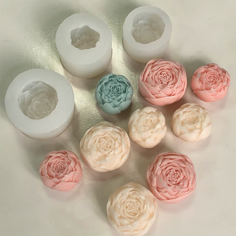 Cross-Border Bestseller Rose Bud Aromatherapy Candle Gypsum Silicone Mold Valentine's Day Handmade Soap Chocolate Mold