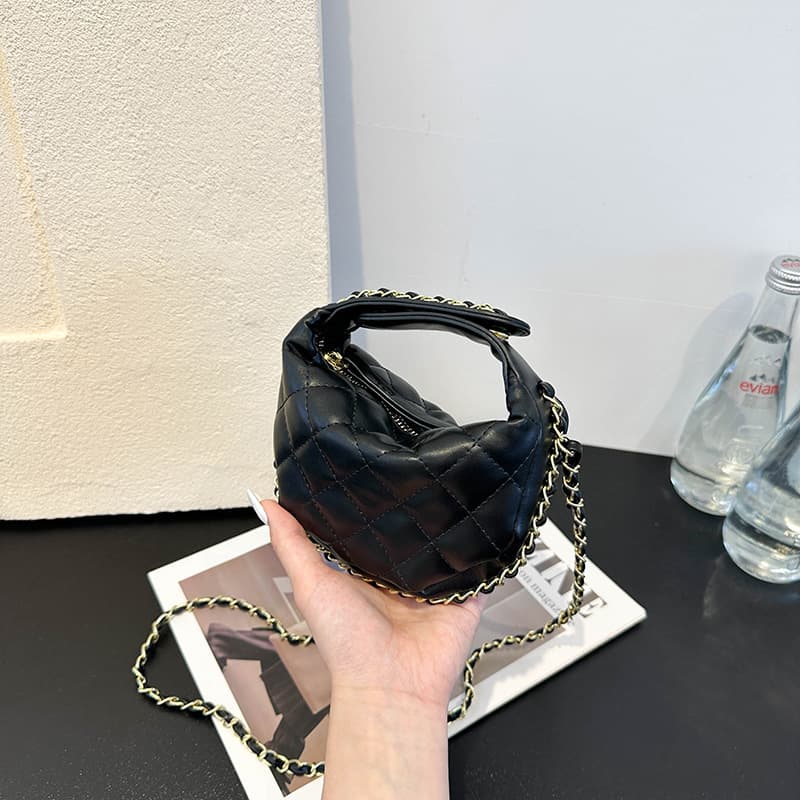 Minimalist Thread Stitch Bag Fashion Small Bag for Women, 2025 Summer New Diamond Stitch Chain Bag, Niche Crossbody Shoulder Bag for Women