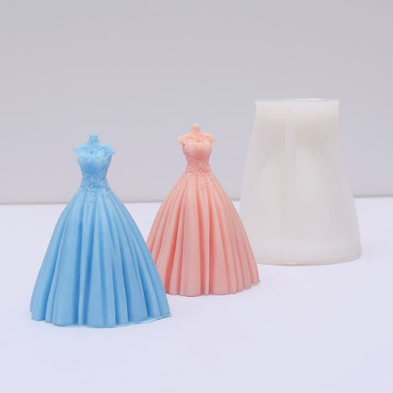 Cross-border 3D Wedding Scented Candle Silicone Mold DIY Dress Wedding Scented Gypsum Decoration Glue Mold