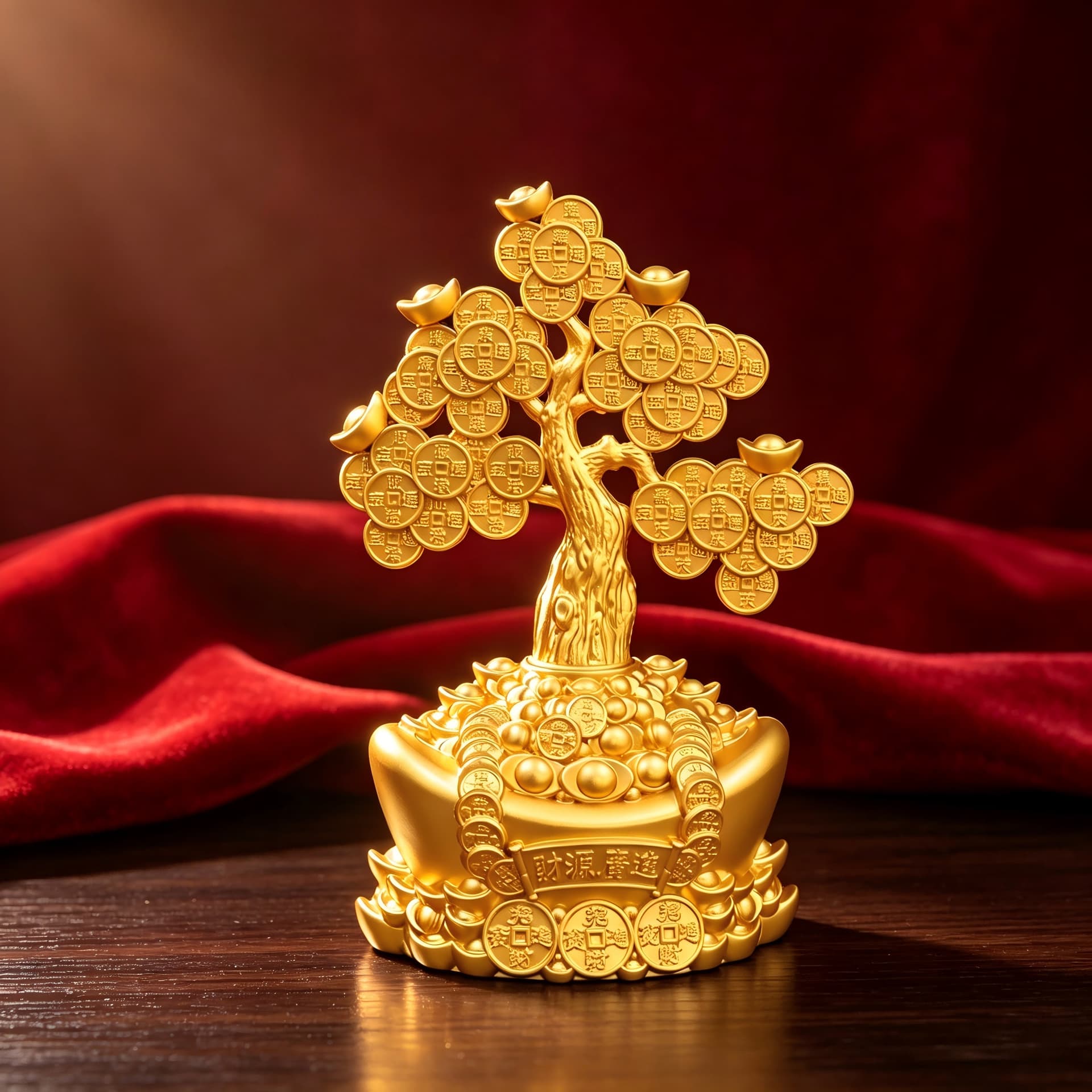 Alloy financial resources Guangjin money tree ornaments Yuanbao copper coin shape national style ornaments office desk decoration ornaments